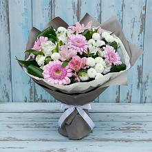 Букет цветов из:  Герберы, Альстромерии и Хризантемы #REPLACE_PRED# Красная Долина