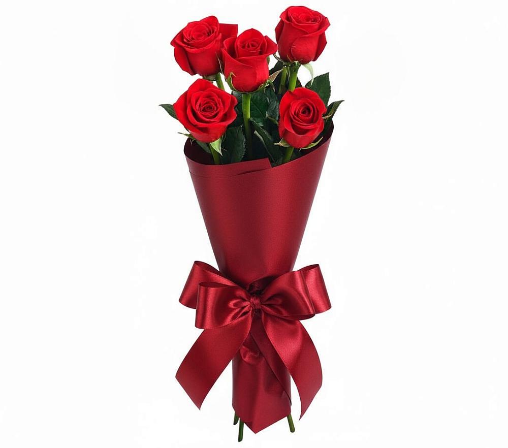 Букет 5 Красных роз Эдлесс Лав в Красная Долина