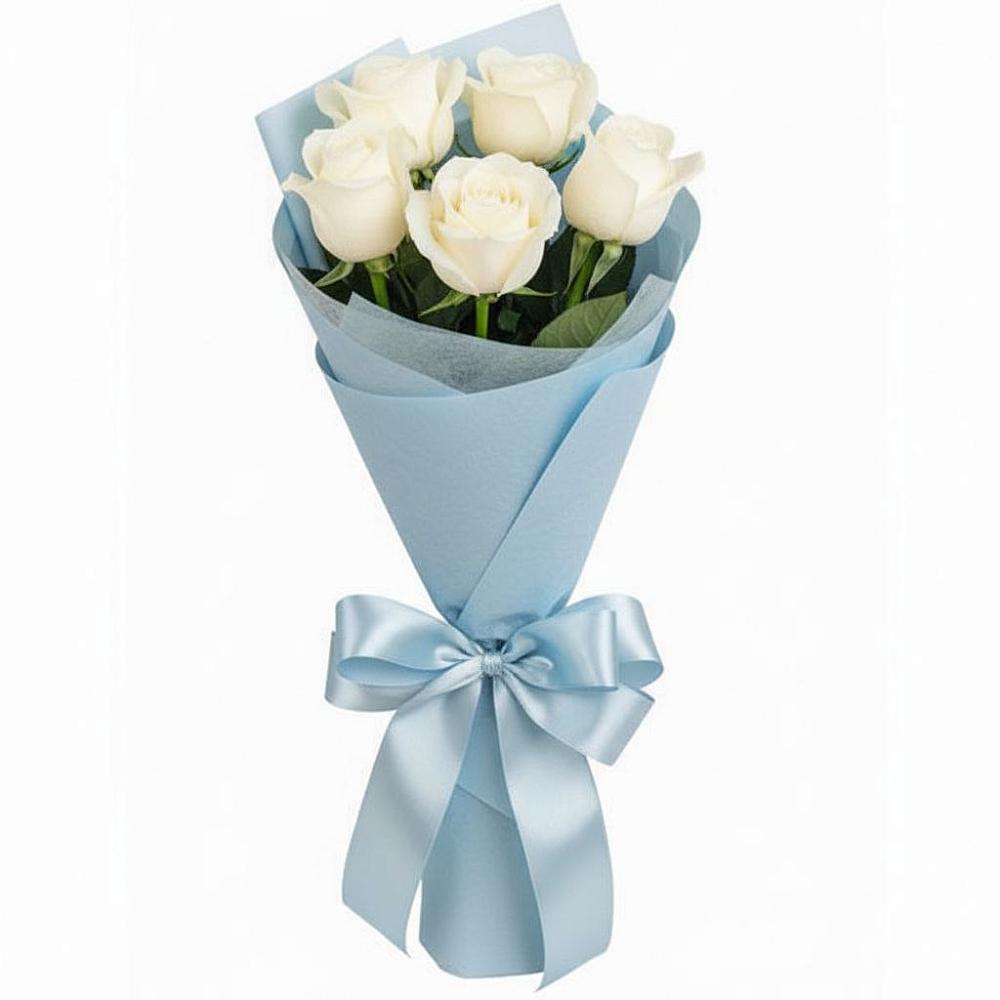 Букет 5 Белых роз Проуд в Красная Долина