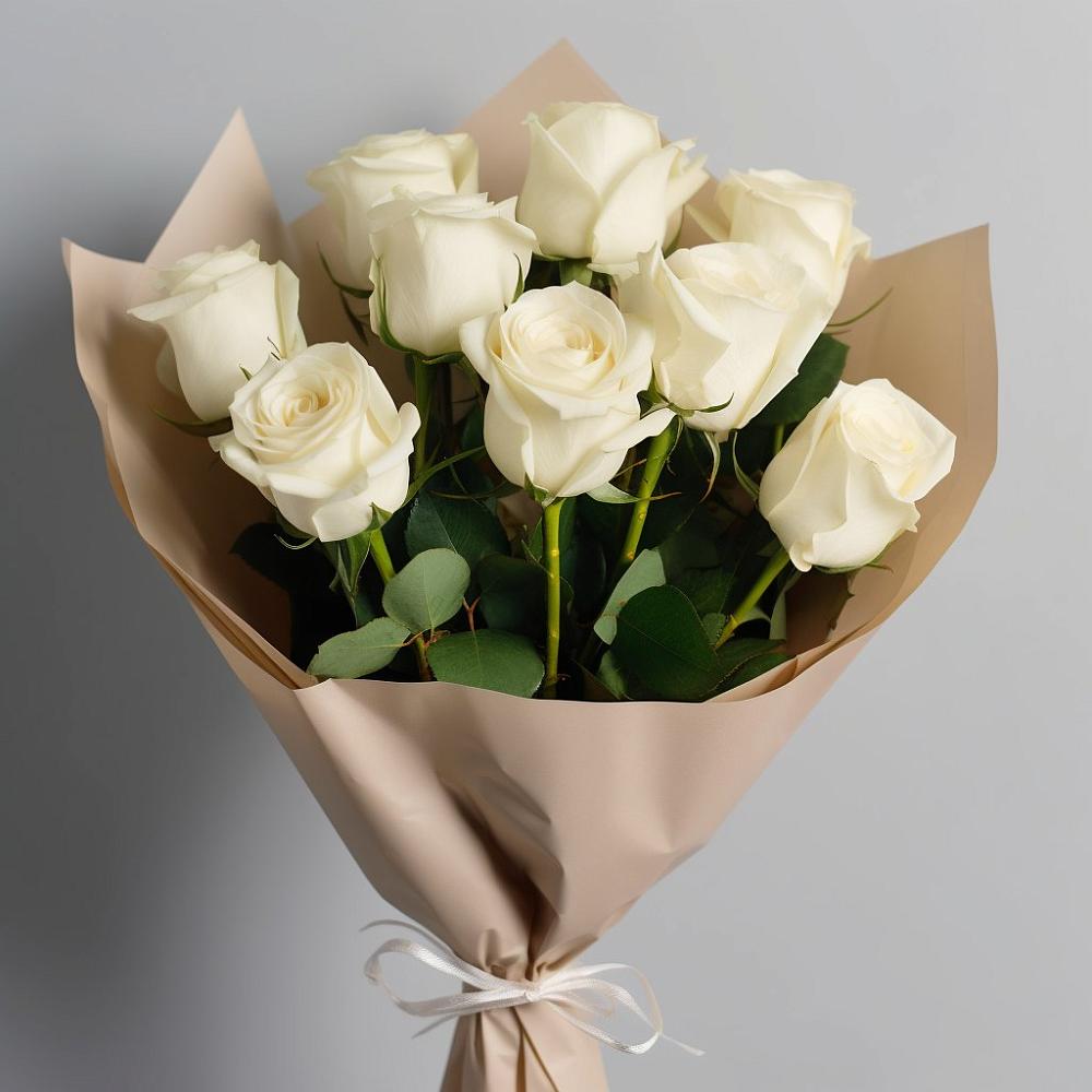 Букет 9 Белых роз Эдлесс Лав в Красная Долина