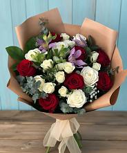 Букет цветов из:  Розы и Альстромерии в Красная Долина