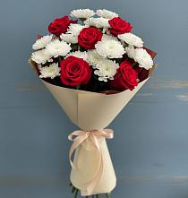 Букет цветов из:  Розы и Хризантемы в Красная Долина