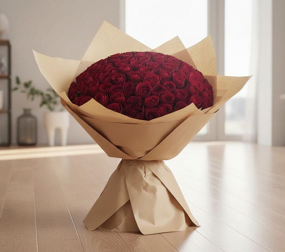 Букет 101 Красная роза в Красная Долина