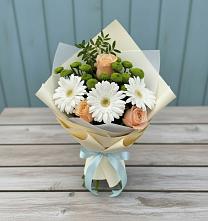 Букет цветов из:  Герберы, Розы и Хризантемы #REPLACE_PRED# Красная Долина