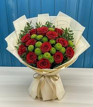 Букет цветов из:  Розы и Хризантемы #REPLACE_PRED# Красная Долина