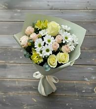 Букет цветов из:  Альстромерии, Розы и Хризантемы в Красная Долина